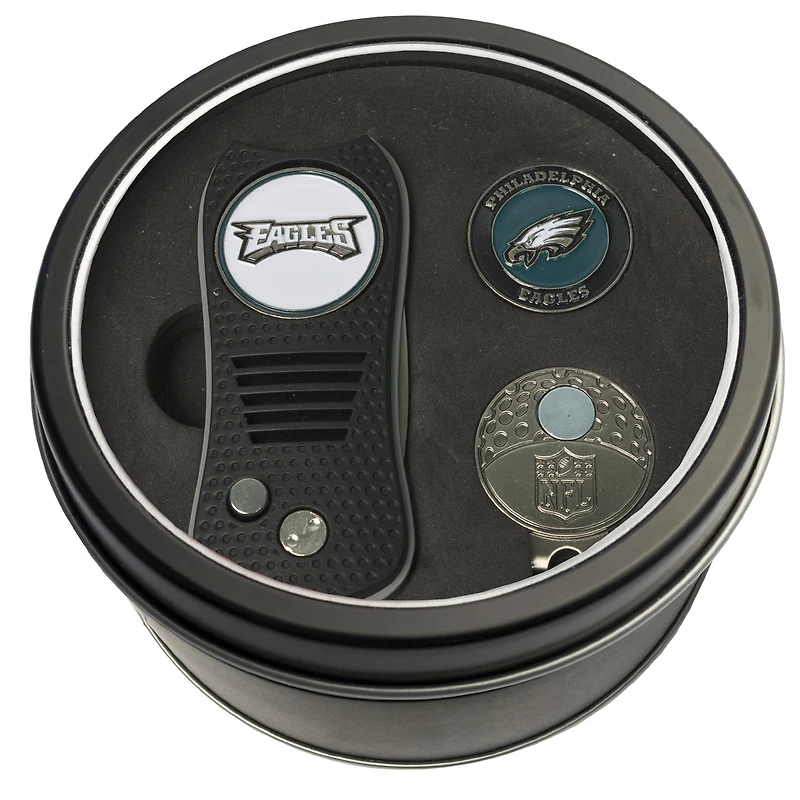 Philadelphia Eagles Divot Tool Ball Marker & Cap Clip Personalized Tin Gift Set