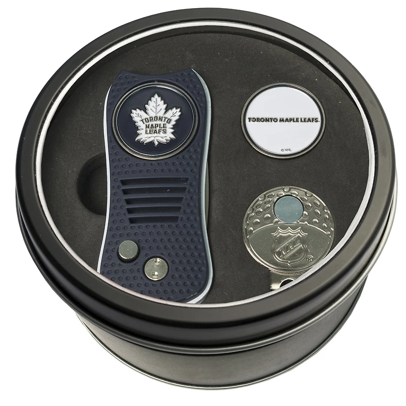 Toronto Maple Leafs Divot Tool Ball Marker & Cap Clip Personalized Tin Gift Set