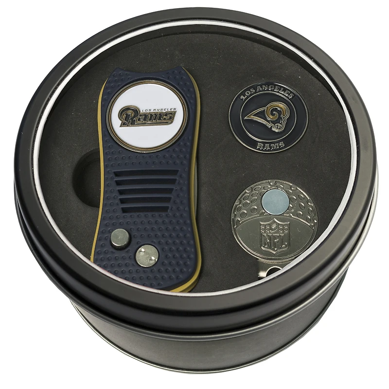 Los Angeles Rams Divot Tool Ball Marker & Cap Clip Personalized Tin Gift Set