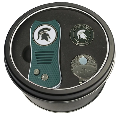 Michigan State Spartans Divot Tool Ball Marker & Cap Clip Personalized Tin Gift Set