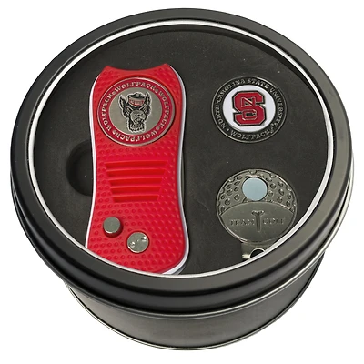 NC State Wolfpack Divot Tool Ball Marker & Cap Clip Personalized Tin Gift Set