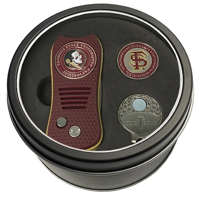Florida State Seminoles Divot Tool Ball Marker & Cap Clip Personalized Tin Gift Set