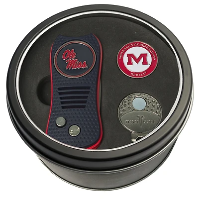 Ole Miss Rebels Divot Tool Ball Marker & Cap Clip Personalized Tin Gift Set