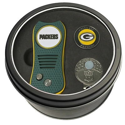 Green Bay Packers Divot Tool Ball Marker & Cap Clip Personalized Tin Gift Set