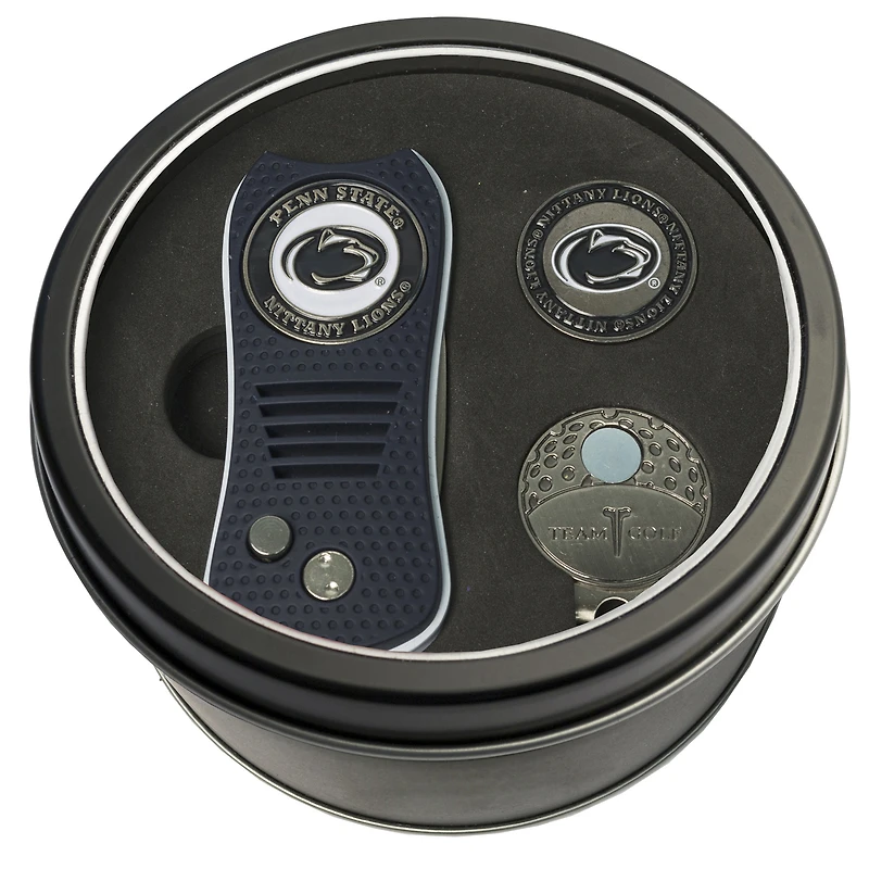 Penn State Nittany Lions Divot Tool Ball Marker & Cap Clip Personalized Tin Gift Set