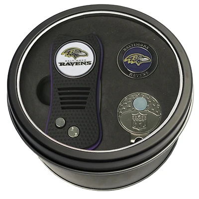 Baltimore Ravens Divot Tool Ball Marker & Cap Clip Personalized Tin Gift Set