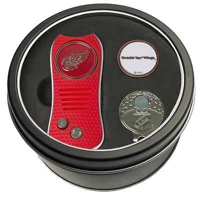 Detroit Red Wings Divot Tool Ball Marker & Cap Clip Personalized Tin Gift Set