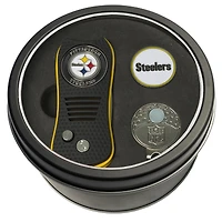 Pittsburgh Steelers Divot Tool Ball Marker & Cap Clip Personalized Tin Gift Set