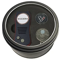 Houston Texans Divot Tool Ball Marker & Cap Clip Personalized Tin Gift Set