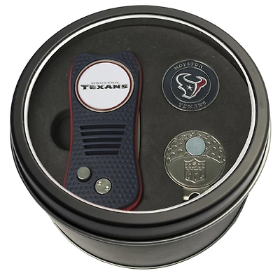 Houston Texans Divot Tool Ball Marker & Cap Clip Personalized Tin Gift Set