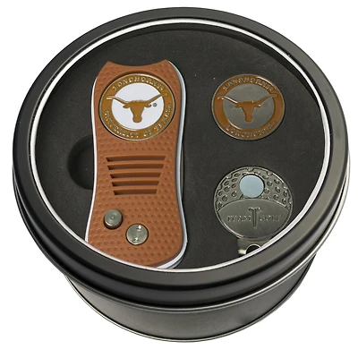 Texas Longhorns Divot Tool Ball Marker & Cap Clip Personalized Tin Gift Set