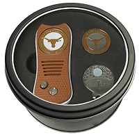 Texas Longhorns Divot Tool Ball Marker & Cap Clip Personalized Tin Gift Set