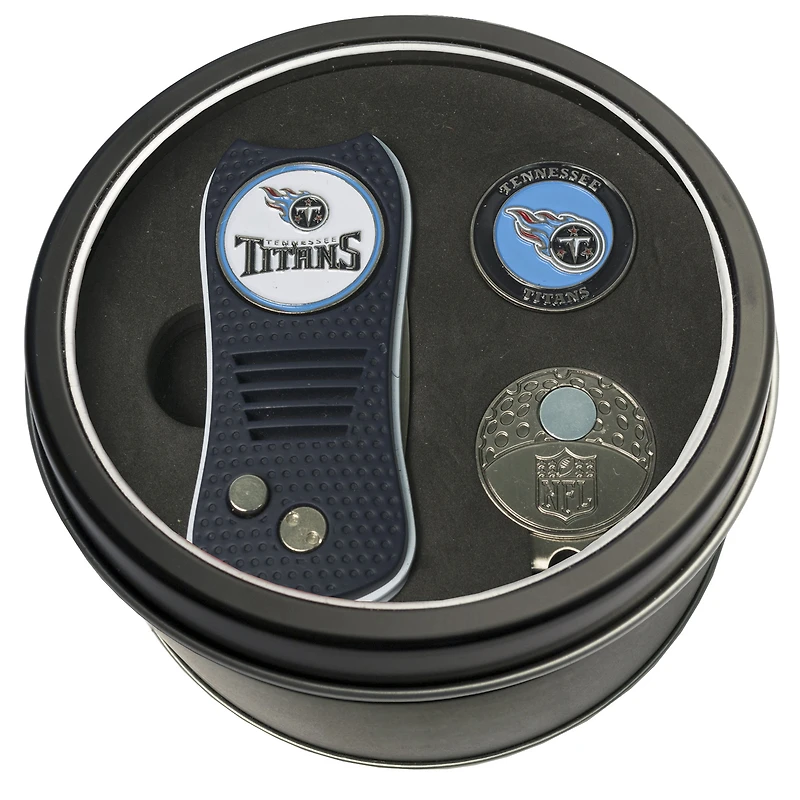 Tennessee Titans Divot Tool Ball Marker & Cap Clip Personalized Tin Gift Set