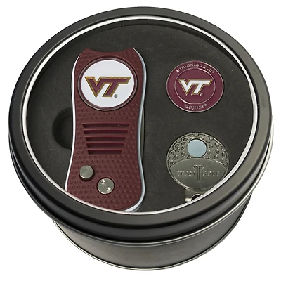 Virginia Tech Hokies Divot Tool Ball Marker & Cap Clip Personalized Tin Gift Set