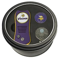 Minnesota Vikings Divot Tool Ball Marker & Cap Clip Personalized Tin Gift Set