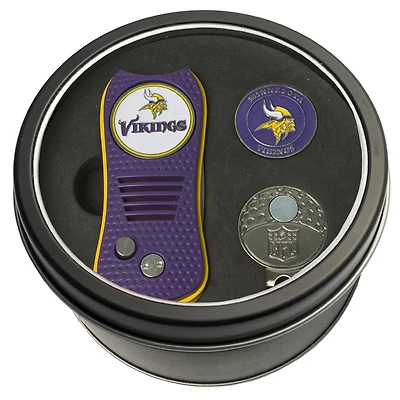 Minnesota Vikings Divot Tool Ball Marker & Cap Clip Personalized Tin Gift Set