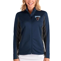 Women's Antigua Navy/Charcoal Maine Black Bears Passage Full-Zip Jacket
