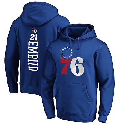 Men's Joel Embiid Royal Philadelphia 76ers Playmaker Name & Number Pullover Hoodie