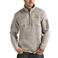 Men's Antigua Oatmeal Cal State Long Beach The Beach Fortune Half-Zip Pullover Jacket