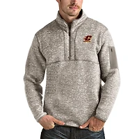 Men's Antigua Oatmeal Cent. Michigan Chippewas Fortune Half-Zip Pullover Jacket
