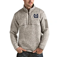 Men's Antigua Oatmeal Utah State Aggies Fortune Half-Zip Pullover Jacket