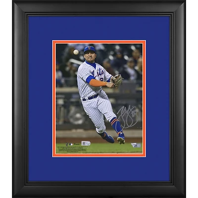 J.D. Davis New York Mets Framed Autographed 8" x 10" Throwing Photograph
