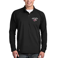 Men's Antigua Black Southern Illinois Salukis Sonar Quarter-Zip Pullover Jacket