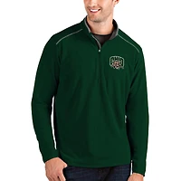 Men's Antigua Green/Charcoal Ohio Bobcats Glacier Quarter-Zip Pullover Jacket