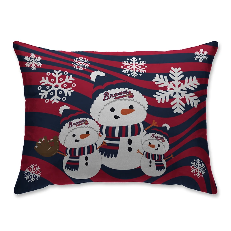 Atlanta Braves Holiday Snowman Bed Pillow