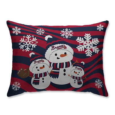 Atlanta Braves Holiday Snowman Bed Pillow