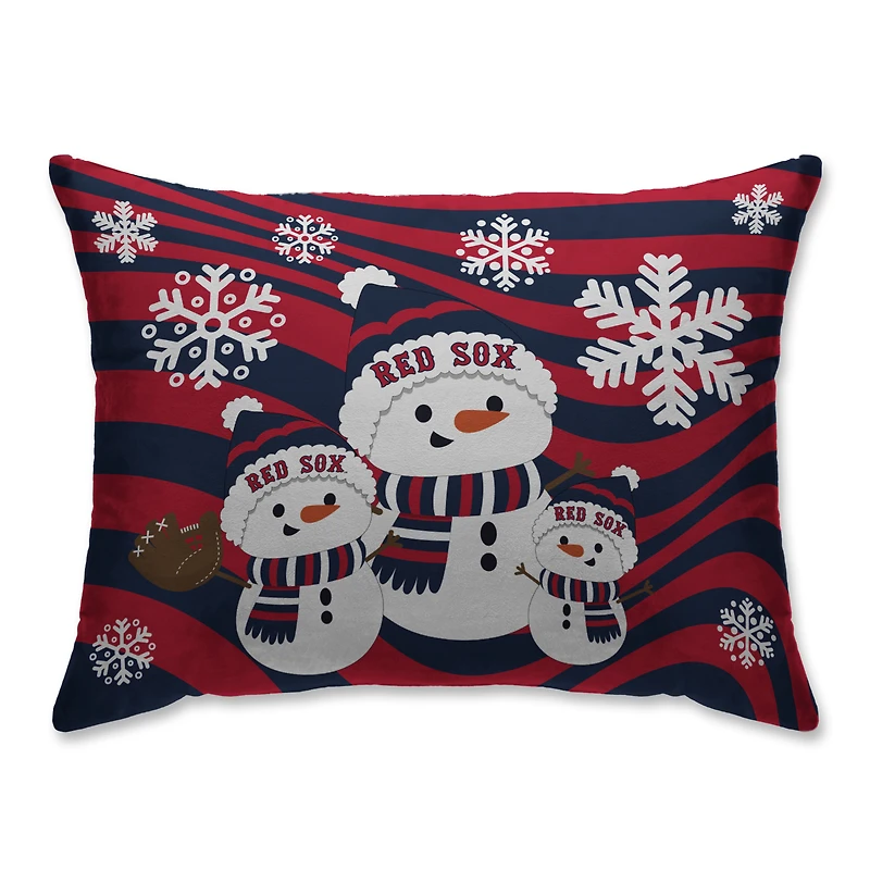 Boston Red Sox Holiday Snowman Bed Pillow