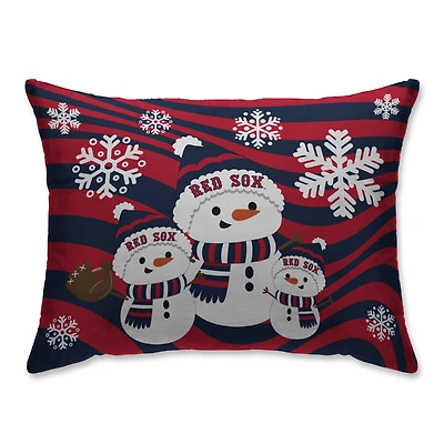 Boston Red Sox Holiday Snowman Bed Pillow