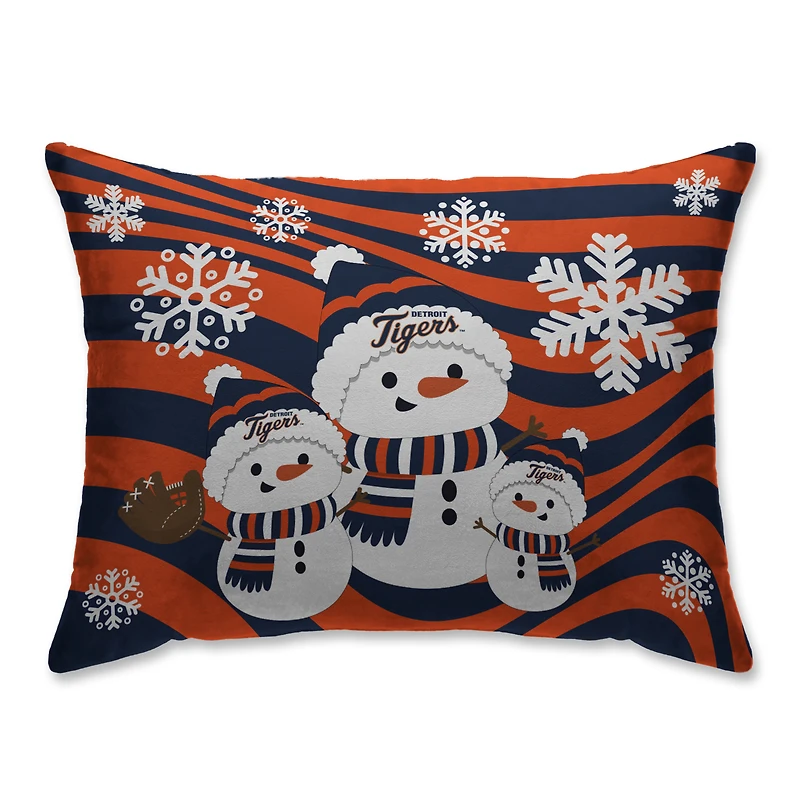 Detroit Tigers Holiday Snowman Bed Pillow