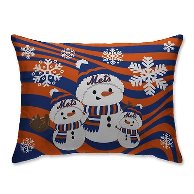 New York Mets Holiday Snowman Bed Pillow