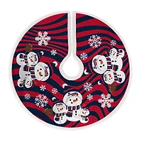 Atlanta Braves Snowman Sherpa Christmas Tree Skirt