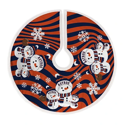 Houston Astros Snowman Sherpa Christmas Tree Skirt