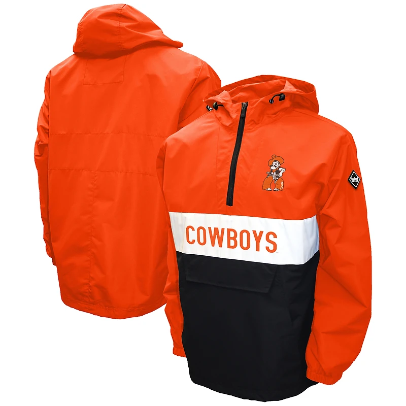 Men's Orange Oklahoma State Cowboys Alpha Anorak Half-Zip Pullover Jacket