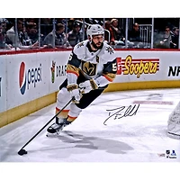 Deryk Engelland Vegas Golden Knights Autographed 16" x 20" White Jersey Skating Photograph