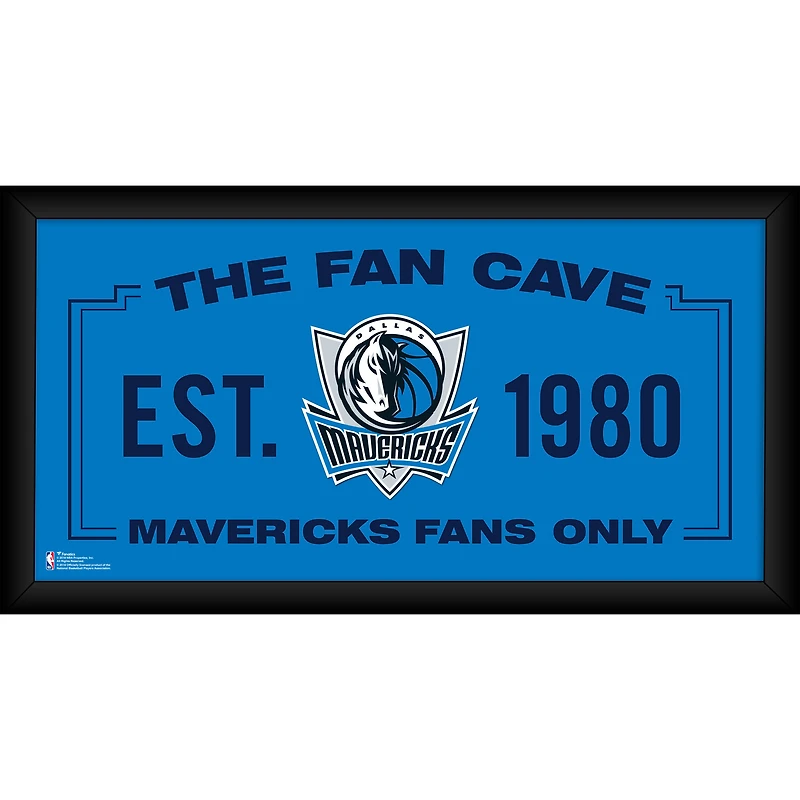 Dallas Mavericks Framed 10" x 20" Fan Cave Collage
