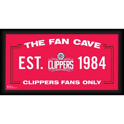 LA Clippers Framed 10" x 20" Fan Cave Collage