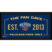New Orleans Pelicans Framed 10" x 20" Fan Cave Collage