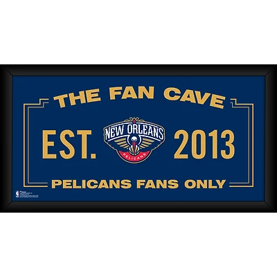 New Orleans Pelicans Framed 10" x 20" Fan Cave Collage