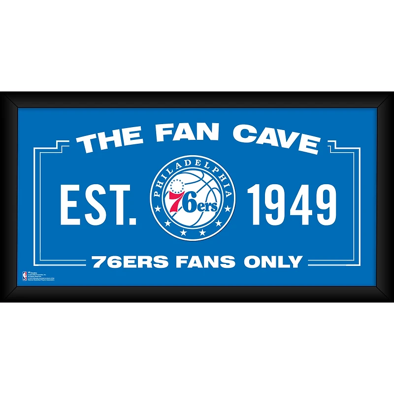 Philadelphia 76ers Framed 10" x 20" Fan Cave Collage