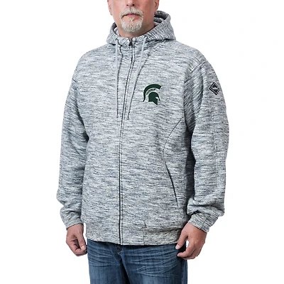 Men's Heather Gray Michigan State Spartans Clutch Full-Zip Hoodie