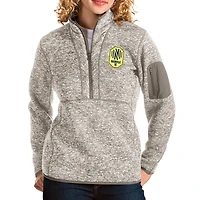 Women's Antigua Tan Nashville SC Fortune Quarter-Zip Pullover Jacket