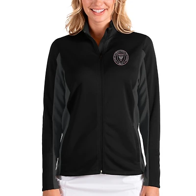 Women's Antigua Black/Heather Gray Inter Miami CF Passage Full-Zip Jacket