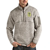 Men's Antigua Tan Nashville SC Fortune Quarter-Zip Pullover Jacket