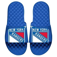 Men's ISlide Royal New York Rangers Blown Up Logo Slide Sandals