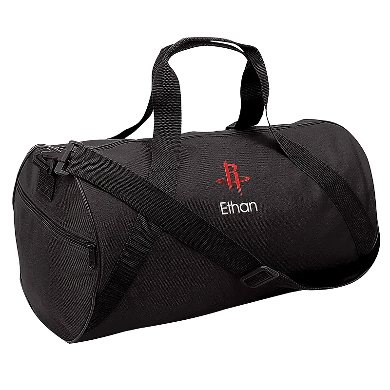 Youth Black Houston Rockets Personalized Duffle Bag