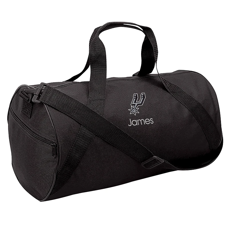 Youth Black San Antonio Spurs Personalized Duffle Bag